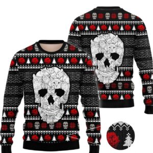 Cat Skull Ugly Christmas Sweater Product Photo 1
