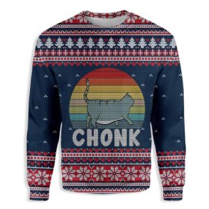 Chonk Cat Ugly Christmas Sweater Product Photo 1